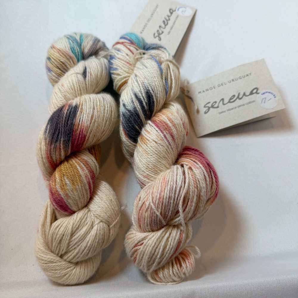 Manos del Uruguay Serena Yarn 2 Skeins Beach Towel Baby Alpaca Pima Cotton S9009